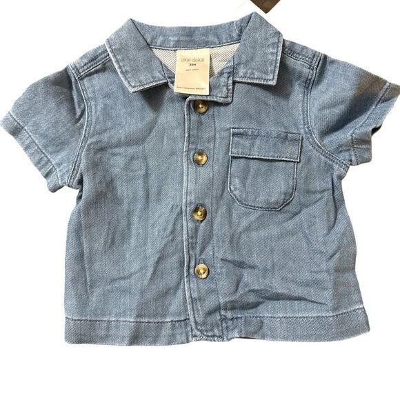 Nwt 3m denim colored okie dolie button up shirt - Picture 1 of 2